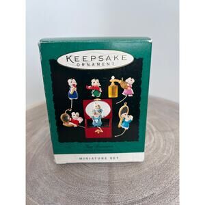 Hallmark Keepsake Ornament Tiny Treasures Miniature Mice Mouse Set of 6 1995